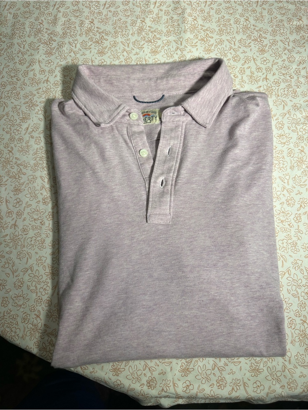 Faherty Men's Lavender Polo Shirt size Large in Excellent